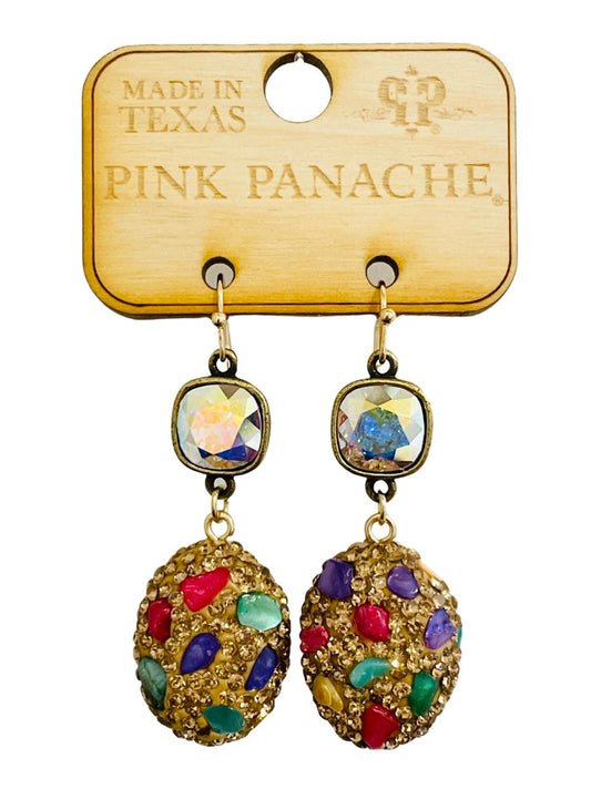 Nugget earring with Austrian crystal