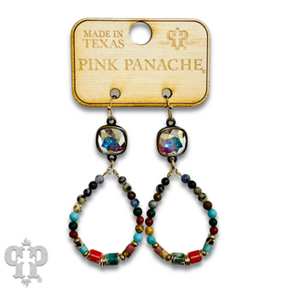 Beaded petite teardrop earring with Austrian crystal