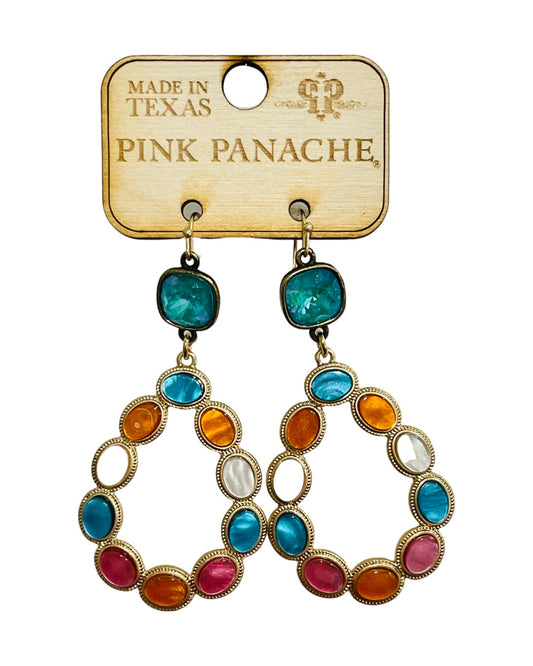Pearl look finish bead teardrop earring with Austrian crystal