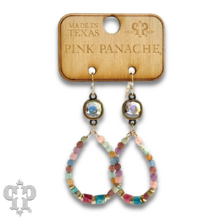 Beaded petite teardrop earring with Austrian crystal