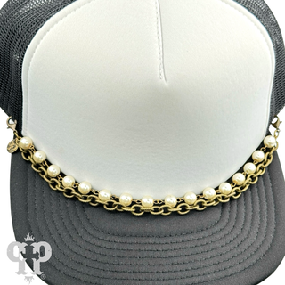 Trucker hat double chain decoration