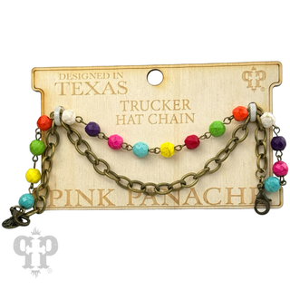 Trucker hat double chain decoration