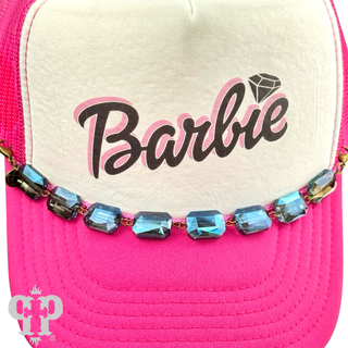 Trucker hat rectangle crystal bead chain