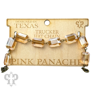 Trucker hat rectangle crystal bead chain