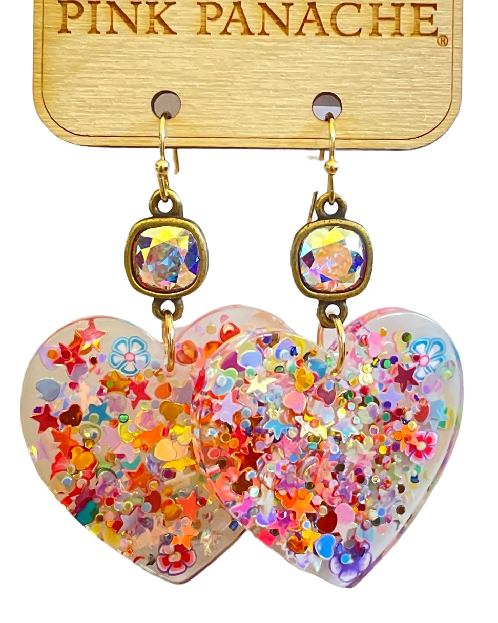 Acrylic earring with Austrian crystal