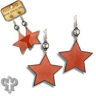 Acrylic star earring with Austrian crystal
