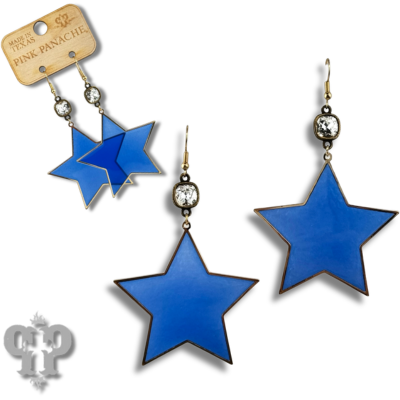 Acrylic star earring with Austrian crystal