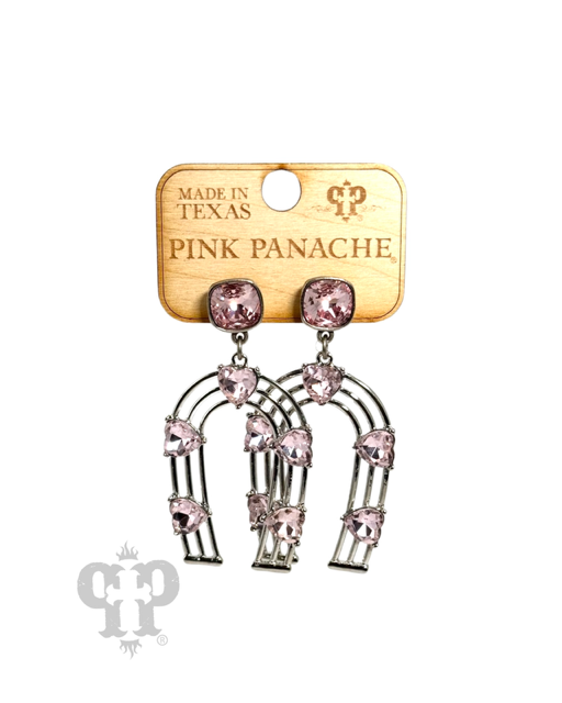 Horseshoe and rhinestone heart earring with Austrian crystal