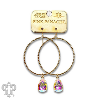 Rhinestone rimmed circle earring, last call