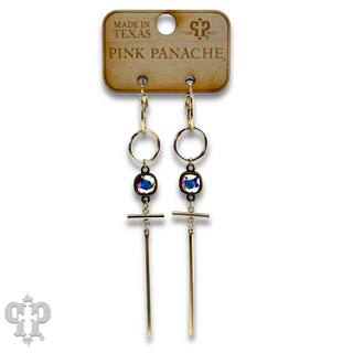 Gold modern cross earring