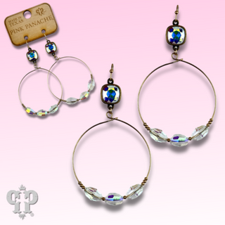 Faceted oval bead earring with Austrian crystal