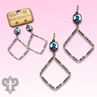 Seed bead diamond shape earring with Austrian crystal