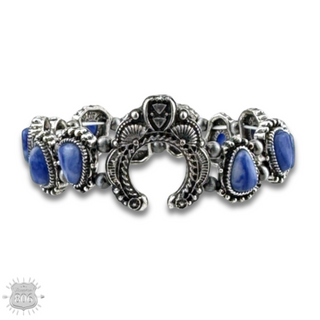 Western stretch bracelet with denim natural stones