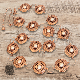 Western round stone concho belt