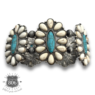 Western oval flower stretch bracelet - LC