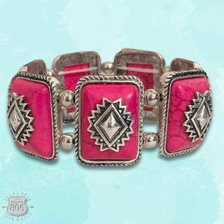 Rectangle aztec stone bracelet