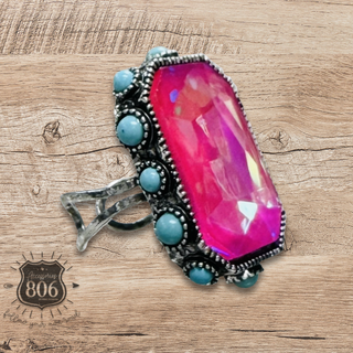 Rhinestone and bead studded ring