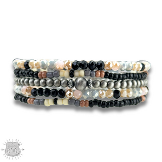 Five strand seed bead bracelet set