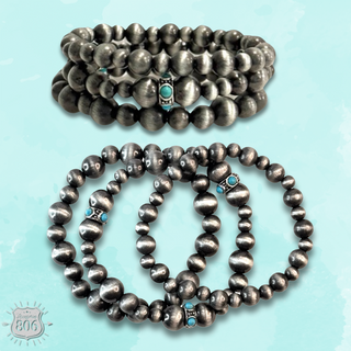 Western burnished bead bracelet set