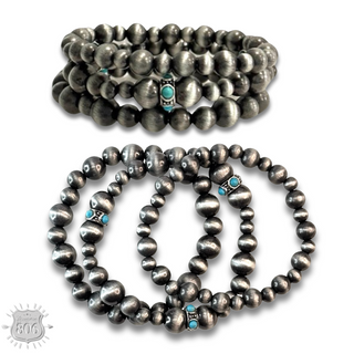 Western burnished bead bracelet set