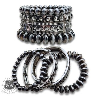 Silver cuff bracelet set