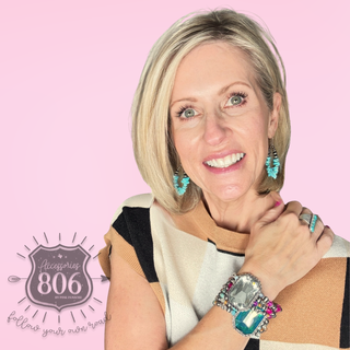 Large rhinestone and bead bracelet