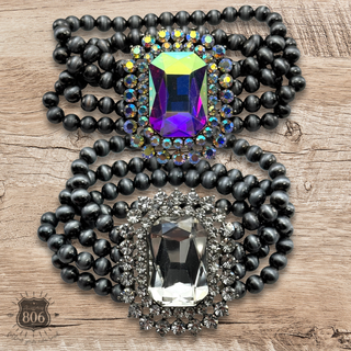 Rhinestone rectangle beaded bracelet