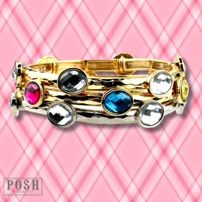 Faceted oval crystal bracelet