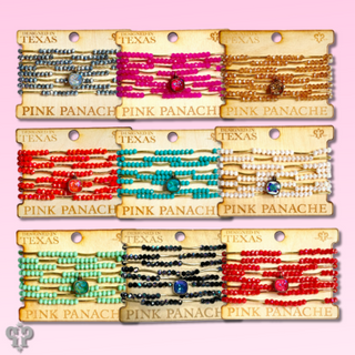 Crystal and tube bead bracelet set, Austrian crystal