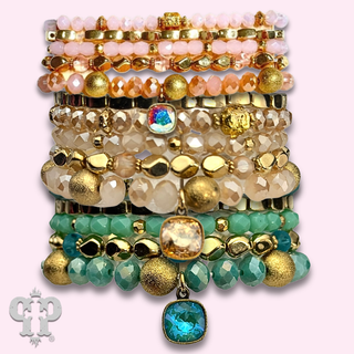 Five strand variety bead bracelet with a crystal from Swarovski®- LC