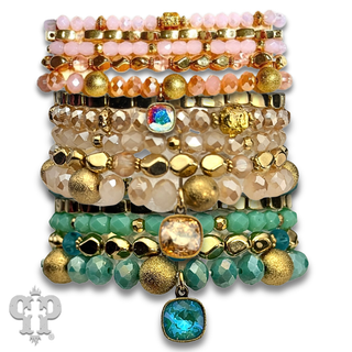 Five strand variety bead bracelet with a crystal from Swarovski®- LC