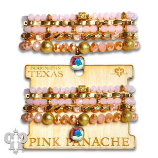 Five strand variety bead bracelet with a crystal from Swarovski®- LC