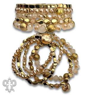 Five strand variety bead bracelet with a crystal from Swarovski®- LC