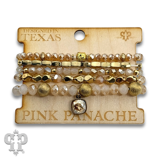 Five strand variety bead bracelet with a crystal from Swarovski®- LC