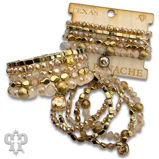 Five strand variety bead bracelet with a crystal from Swarovski®- LC