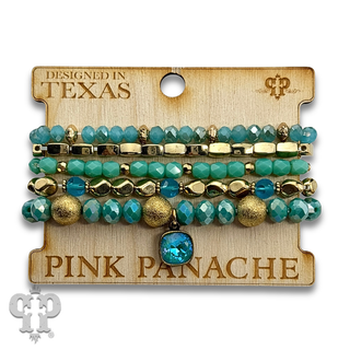 Five strand variety bead bracelet with a crystal from Swarovski®- LC