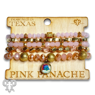 Five strand variety bead bracelet with a crystal from Swarovski®- LC