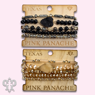 Five strand druzy bracelet set - LC