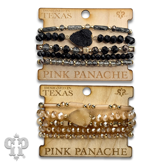 Five strand druzy bracelet set - LC