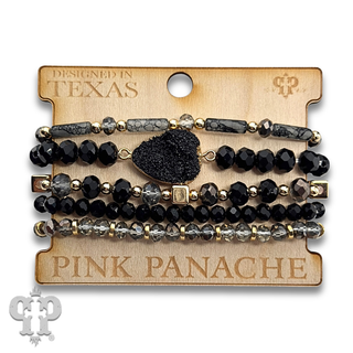 Five strand druzy bracelet set - LC
