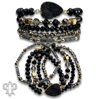 Five strand druzy bracelet set - LC