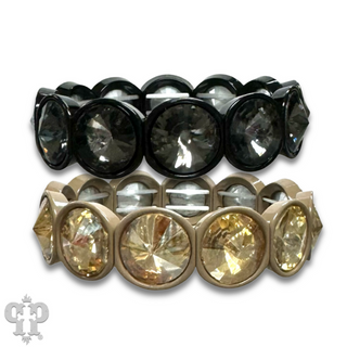Round rhinestone tonal bracelet