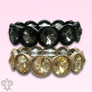 Round rhinestone tonal bracelet
