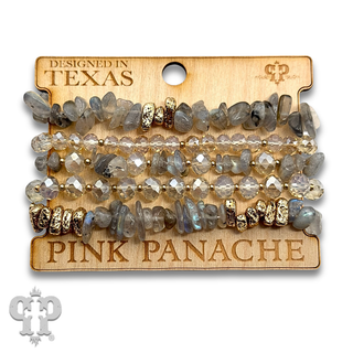 Stone chip bead bracelet set