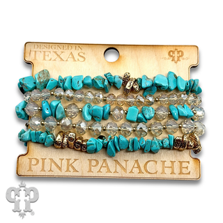 Stone chip bead bracelet set