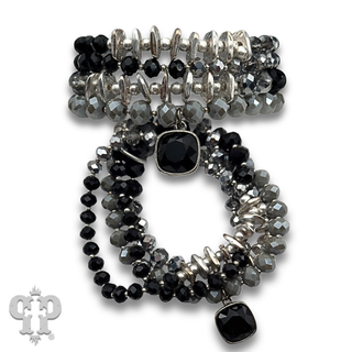 Crystal mixed bead bracelet with a crystal from Swarovski®