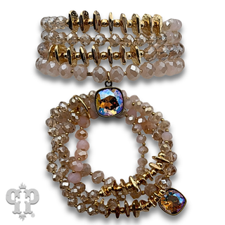 Crystal mixed bead bracelet with a crystal from Swarovski®