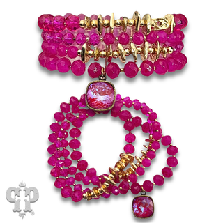 Crystal mixed bead bracelet with a crystal from Swarovski®