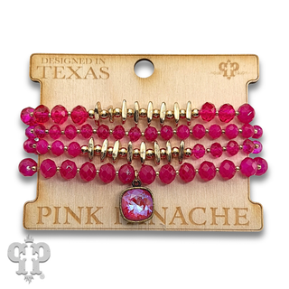 Crystal mixed bead bracelet with a crystal from Swarovski®