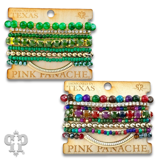 Rhinestone and beaded stands stretch bracelet